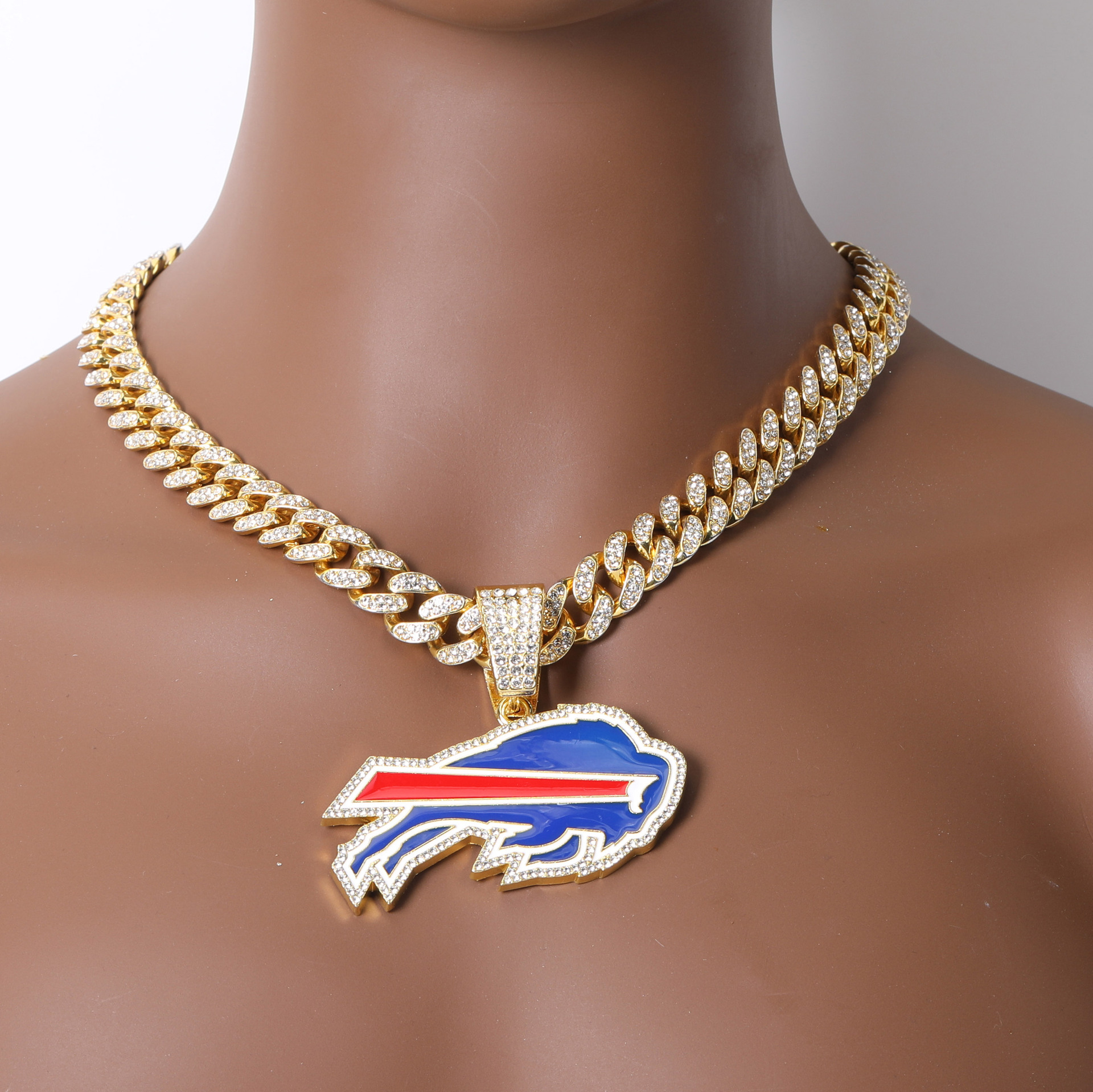 Geometric Hip-Hop Vintage Style Rhinestones Zinc Alloy Pendant Necklace Wholesale display picture 3