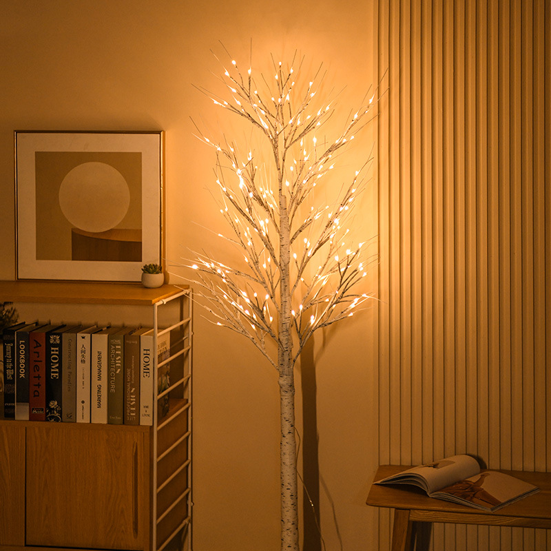 Lámparas LED para interiores, abedul blanco luminoso, año nuevo, festival de primavera, luces decorativas, vacaciones de Navidad, ambiente, paisajes, luces de árboles artificiales