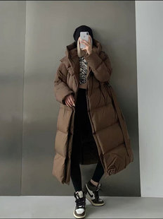 Set, down jacket, winter fitted velvet brace with hood, increased thickness, duck down