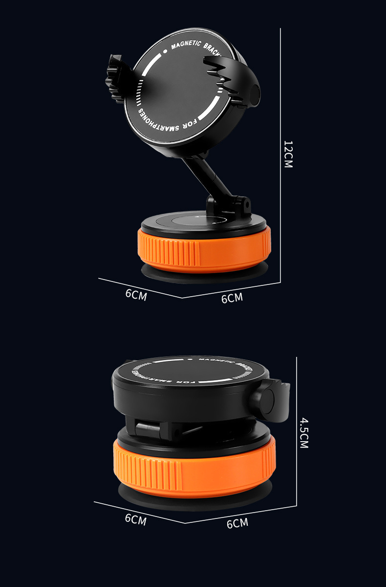 New Vacuum Adsorption Car Mobile Phone Holder Rotating Foldable Car Navigation Holder Stable Strong Magnetic Cross-Border