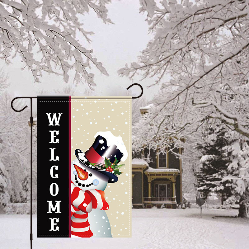 Santa Claus Garden Flag – Double-Sided Printed Holiday Decoration For Yard, Porch & Festive Outdoor Decor (5 Classic Christmas Designs)_voghion.com