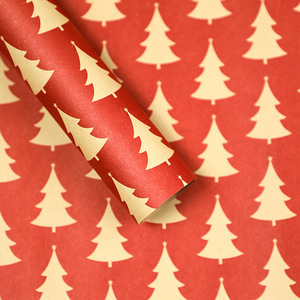 Material de ramo navideño de doble cara impresión en color bolsa kraft papel de flores caja de regalo papel de regalo de navidad