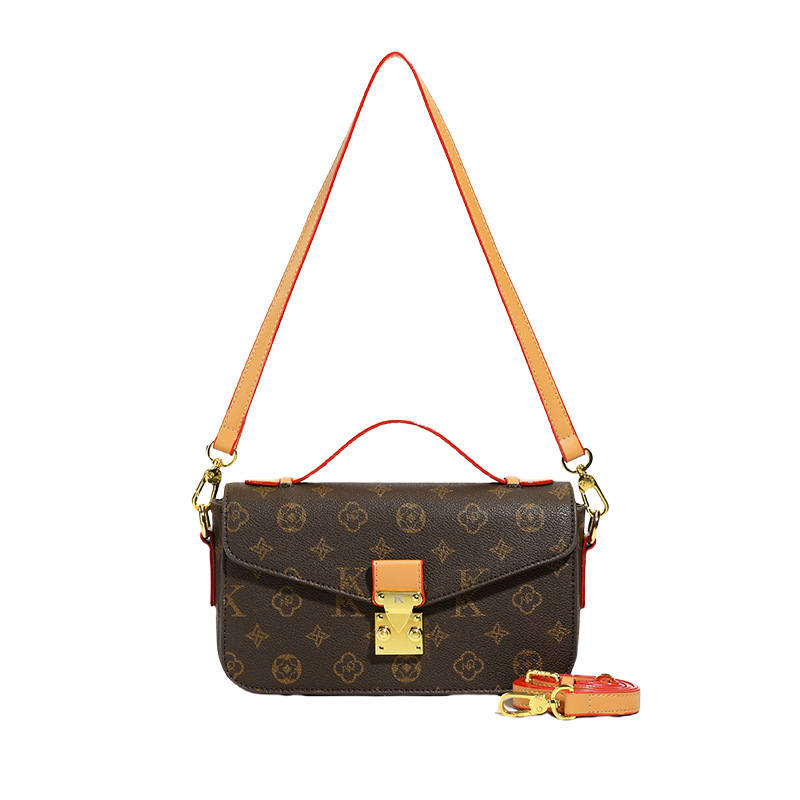 Bolso de textura transfronteriza 2025 verano nuevo bolso femenino retro impreso bolso de hombro moda contraste color bandolera marea