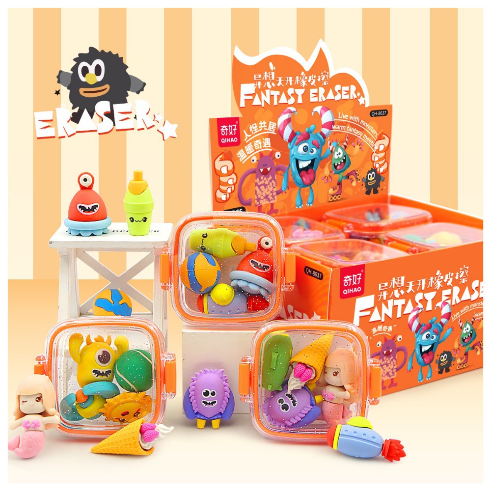 Goma de borrar 3D DIY infantil – forma de héroes, postres, juguetes educativos de fantasía