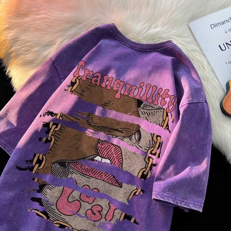 欧米の高街水洗いして古い半袖tシャツを作ります。