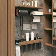 胡桃木吹風ラックトイレの棚に穴を開けないで壁にかけるスタンドの電気吹風ラックの風筒収納棚