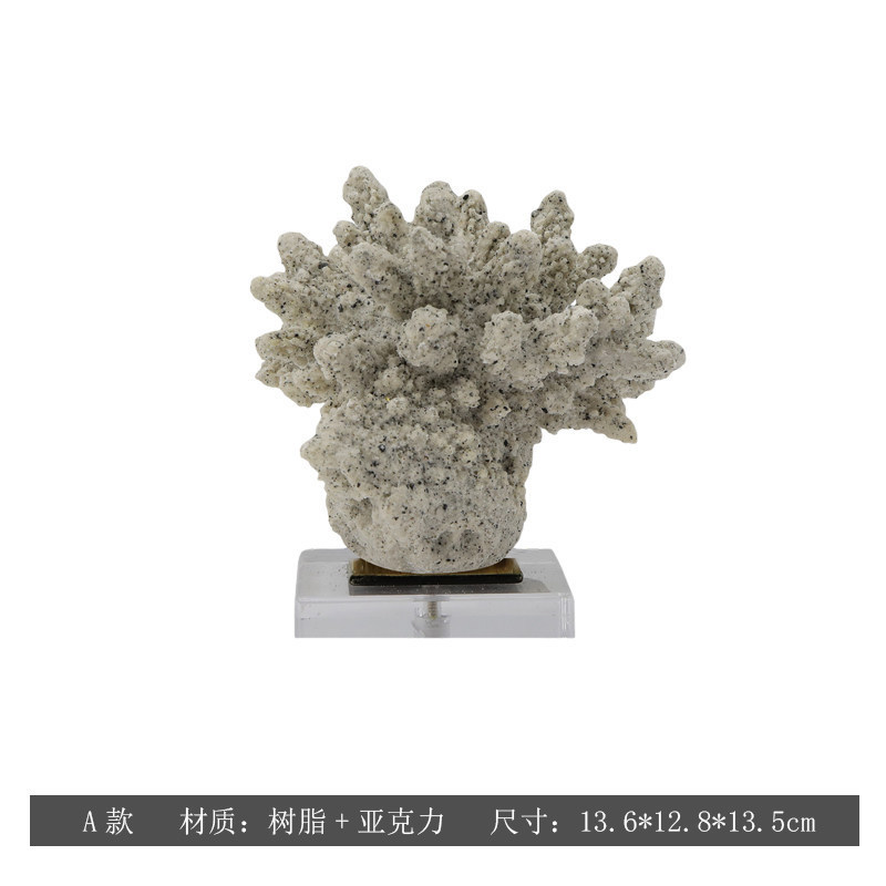 Decoración de coral simulada, Sala de estar de estilo silencioso, sala modelo de escritorio, decoración de arte de alojamiento residencial del hotel, ropa suave de nicho