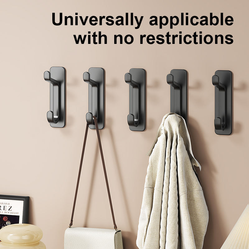 New Hook with Strong Adhesive, No Drilling Required, Heavy-Duty Door-Mounted Storage Rack for Bags, Clothes, and Kitchen Items, Can Be Labeled