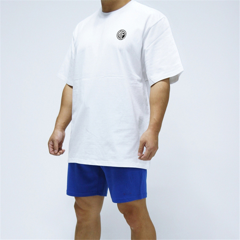 American Street Retro Trendy Couple Style Short-Sleeve T-Shirt for Men, Ins Simple Fashion Casual Heavyweight Thick Top