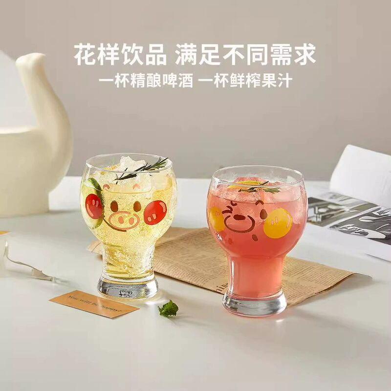 High-Looking Internet Celebrity Glass Milk Cup Female Cute Bear Juice Cold Drink Drinking Cup Household Beer Cup Water High-Looking Internet Celebrity Glass Milk Cup Female Cute Bear Juice Cold Drink Drinking Cup Household Beer Cup Water