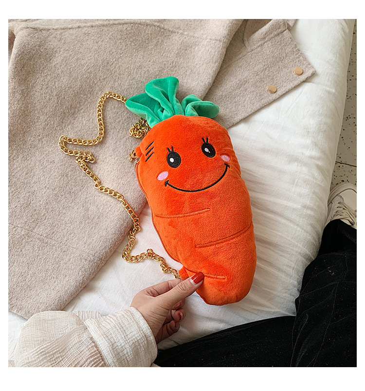 Cute Carrot Shoulder Messenger Plush Bag Wholesale Nihaojewelry display picture 62