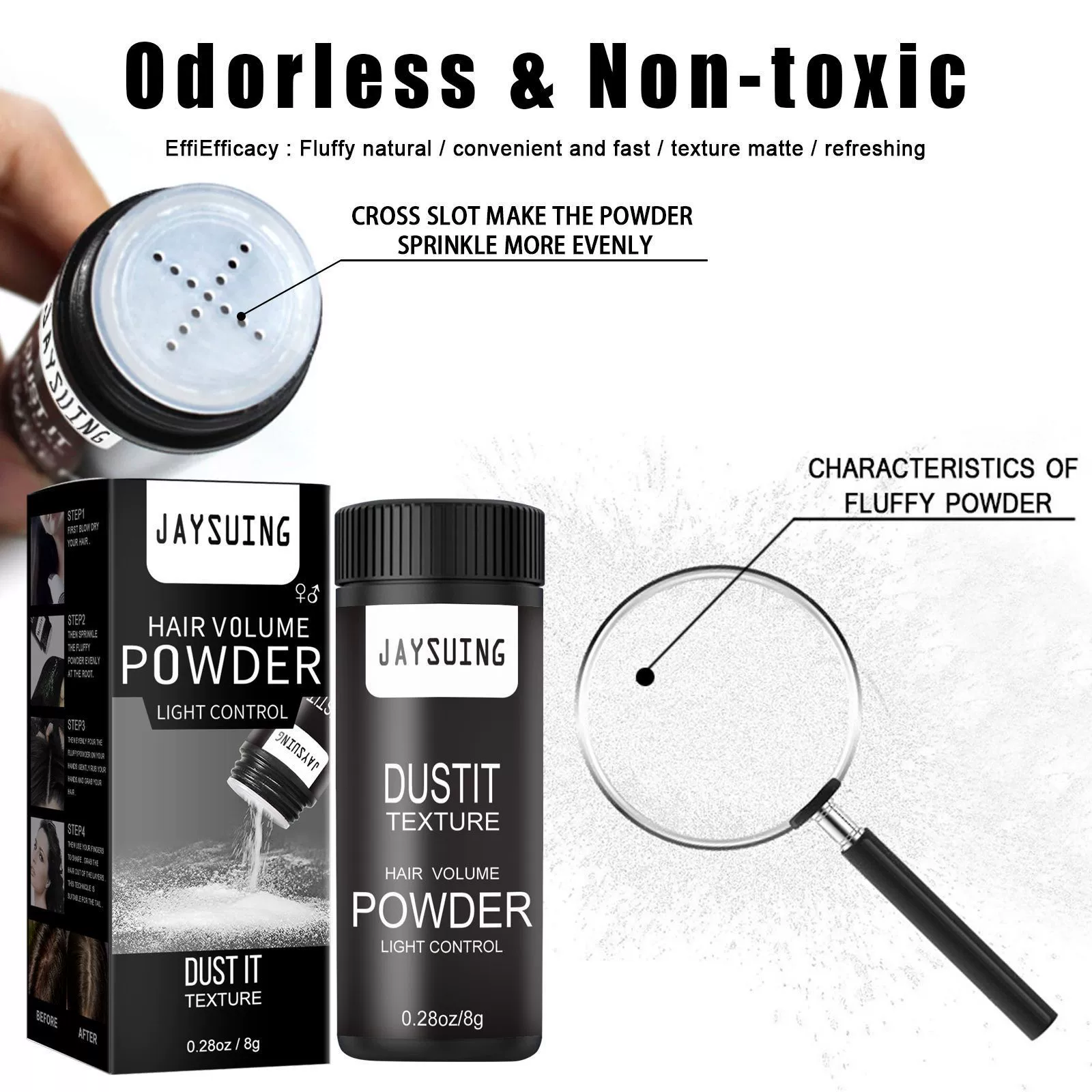 Пушистая пудра для волос Jaysuing, мужская и женская укладка волос, несмываемая пушистая освежающая мягкая пушистая пудра