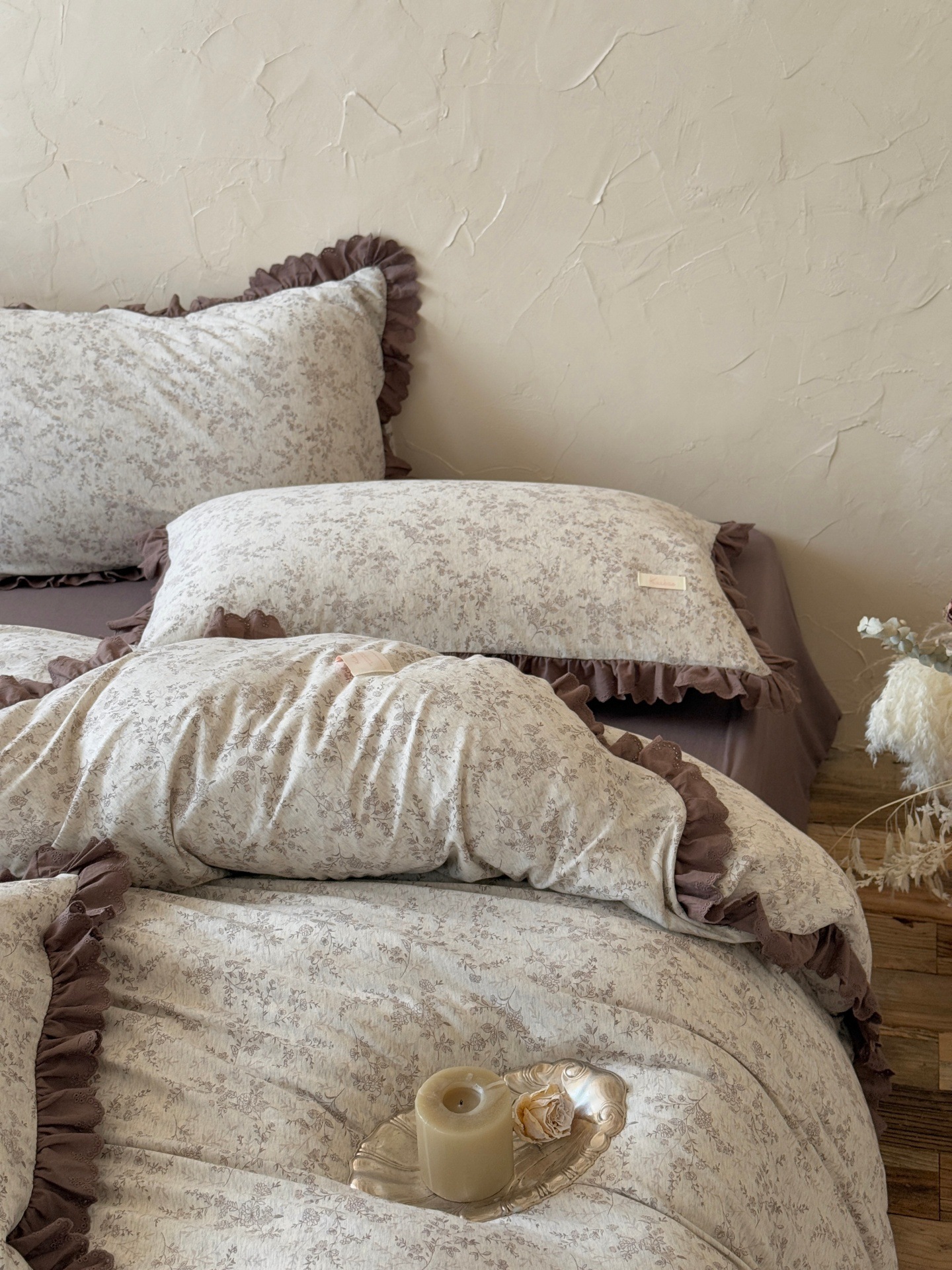 Nordycka pościel z dzianiny bawełnianej w stylu boho vintage_voghion.com
