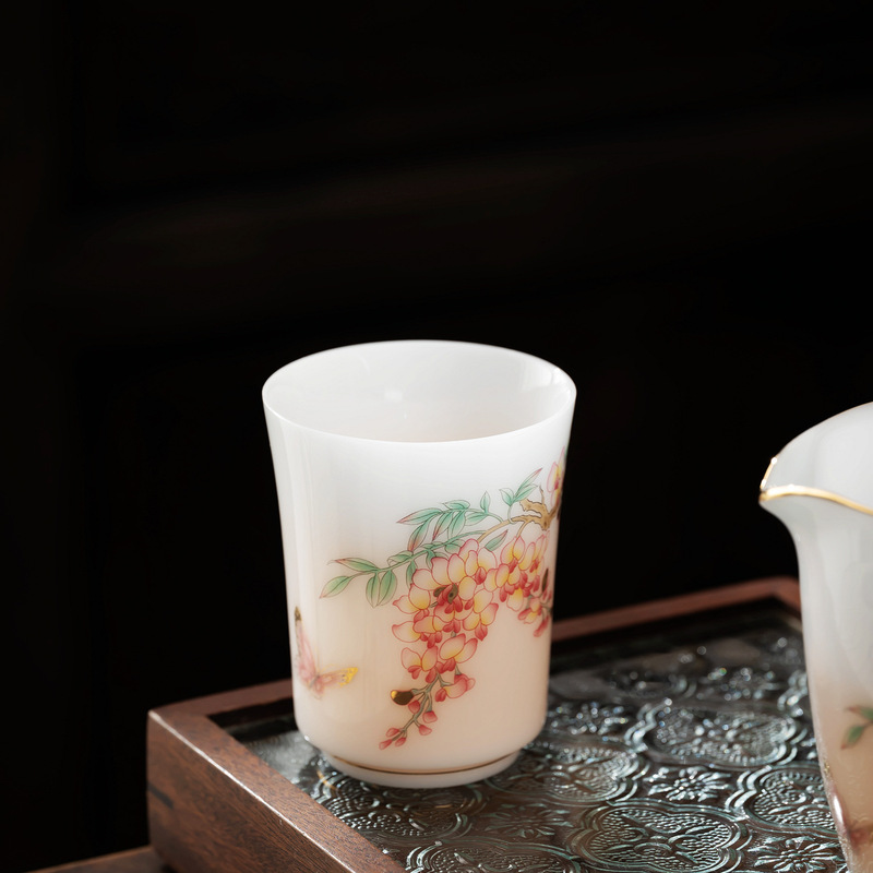 釉烧冰种玉瓷主人杯德化白瓷品茗杯喝茶杯子家用茶具单杯定制logo|undefined