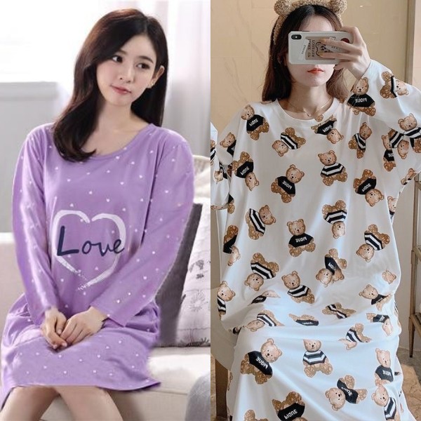 롱 퍼플 러브 + 롱 만화 곰 [2 장]