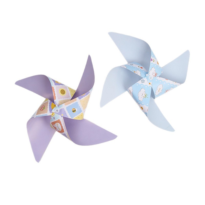 Día del Niño Molino de viento de color giratorio Caja de regalo Accesorios decorativos Paquete de material hecho a mano de bricolaje Decoración de ramo