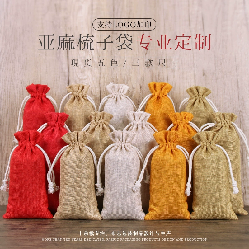 Новая льняная сумка-мешок на шнурке для хранения бусин, культурных артефактов, подарочная длинная тканевая сумка, пылезащитный мешочек-саше