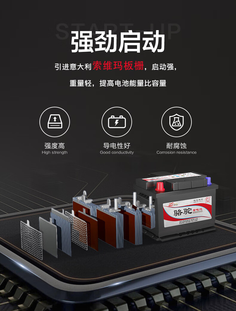 Suitable for Camel Battery 45Ah Car Battery 46B24 Adapted to Kia K2 Freddy Hyundai Rena Original