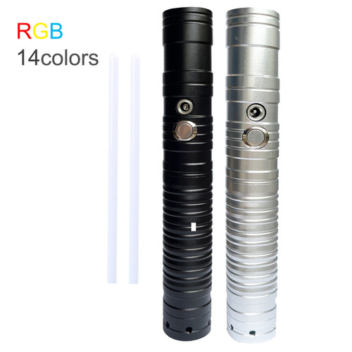 Cross-border metal lightsaber Star Wars laser sword two-in-one RGB14 color changing luminous toy lightsaber