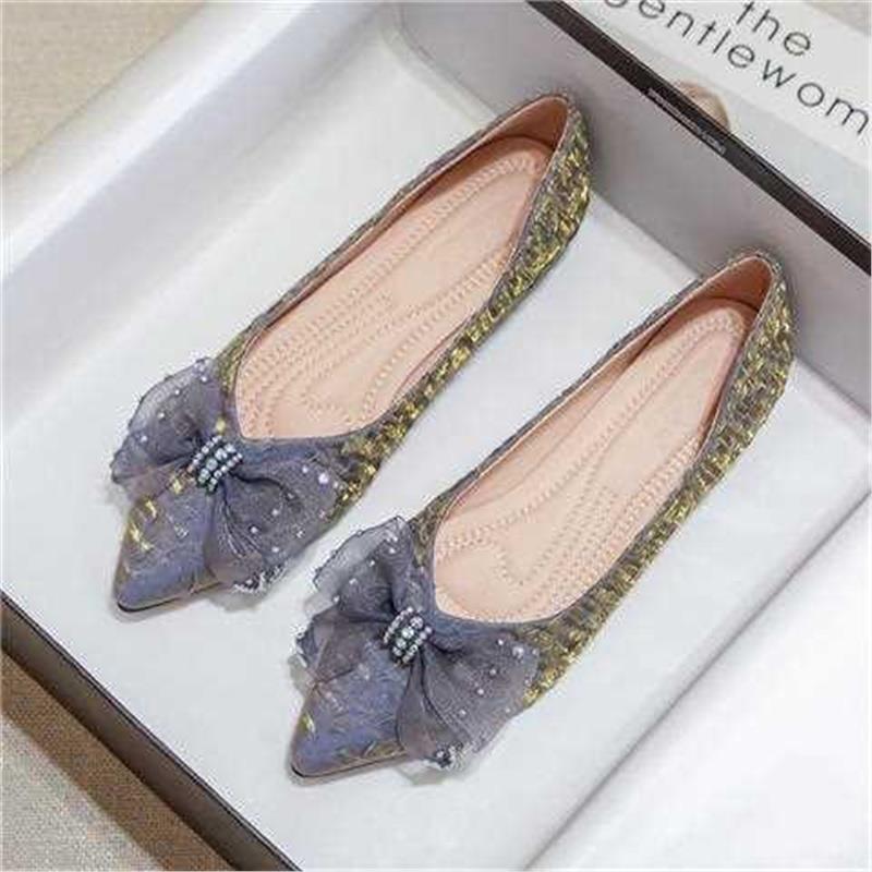 2023 spring new lace bow Tods pointed flat single-layer shoes women's all-match fairy evening wind gentle shoes 2023 spring new lace bow Tods pointed flat single-layer shoes women's all-match fairy evening wind gentle shoes
