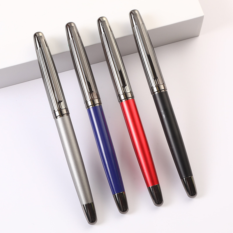 New Style Business Office Metal Signature Pen, Electroplated Gray Metal Ballpoint Pen, Promotional Gift Ballpoint Pen