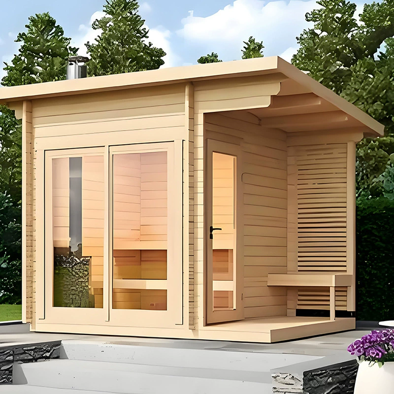 Элитная сауна из красного кедра на 4 человека с дальним инфракрасным излучением и световыми волнами для домашнего использования, паровая энергетическая комната, напрямую от производителя.