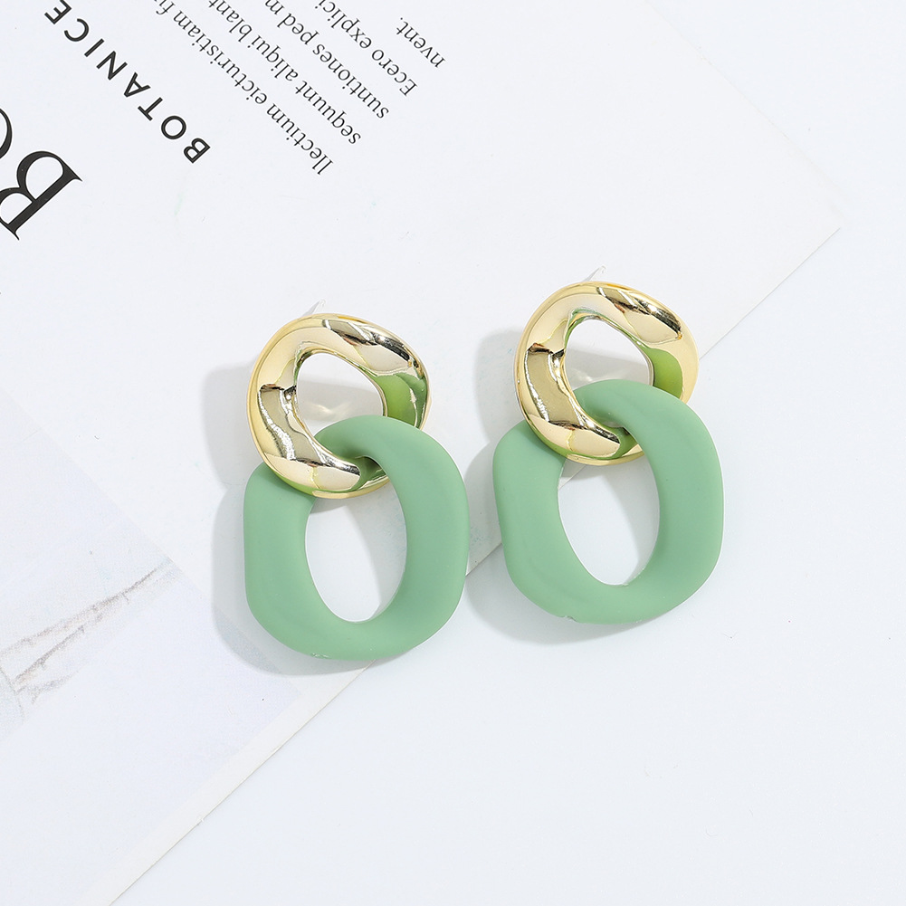 Korean Geometric Acrylic Matte Earrings display picture 9