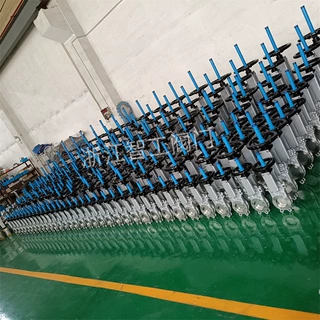 智工 不锈钢对夹式刀闸阀 手动浆闸阀厂家 PZ73F-10P DN100 DN150