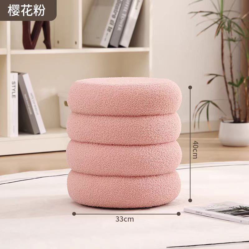 客間の小さい腰掛けの家庭用の丸い腰掛けのネットの赤い子供のソファーの腰掛けの羊の毛の板の腰掛けの低い腰掛けは簡単に腰掛けを変えます。|undefined