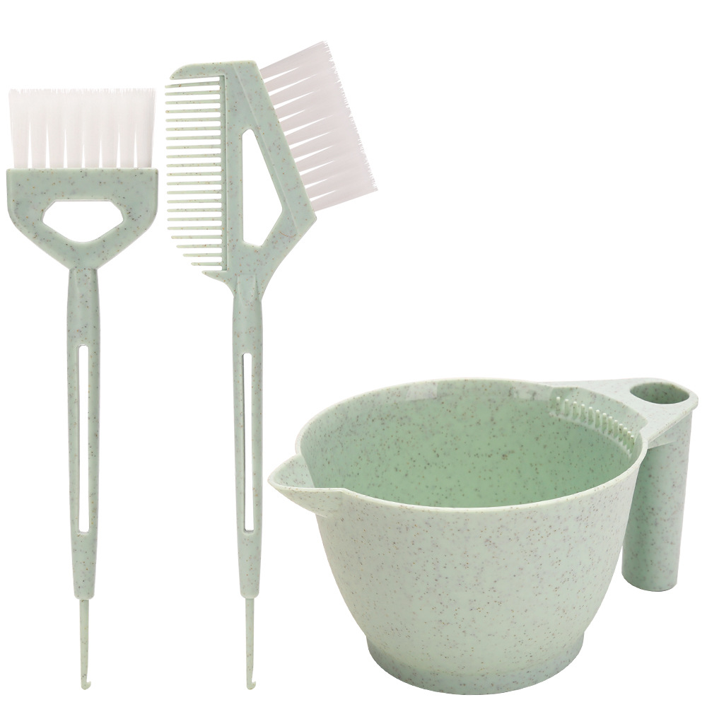 Set de herramientas de teñido de cabello de paja de trigo, cuenco de teñido de cabello doméstico, cepillo de teñido de cabello blando, agitador de cabello, peine de aceite, artefacto de teñido de cabello