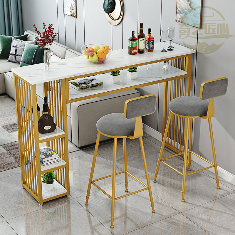 Bar Table for Home Use in Living Room, Partition Bar Table, Light Luxury Balcony Window-Side Long Table, High-Legged Table, Wall-Mounted Bar Table E&