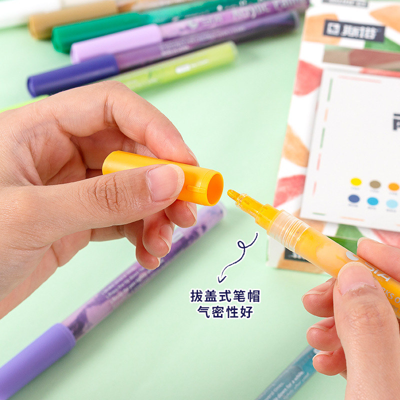 Sta 1100M1mm línea de acrílico marcador traje DIY pintado negro Tarjeta álbum graffiti pluma 24 colores