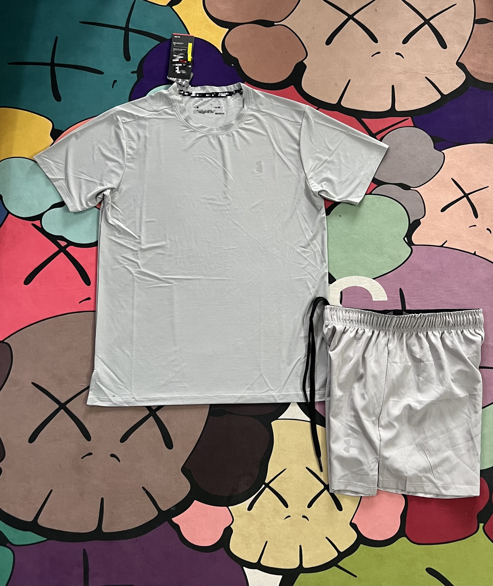 Conjunto Deportivo Secado Rápido para Hombre de 2 Piezas de Seda de Hielo Transpirable para Gimnasio y Correr