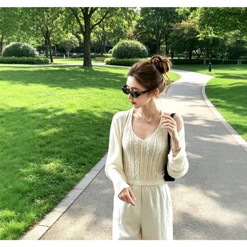 Spring and Summer New Style Knitted Cardigan, Lyocell Linen Breathable Outerwear, Short Loose Sun Protection Top