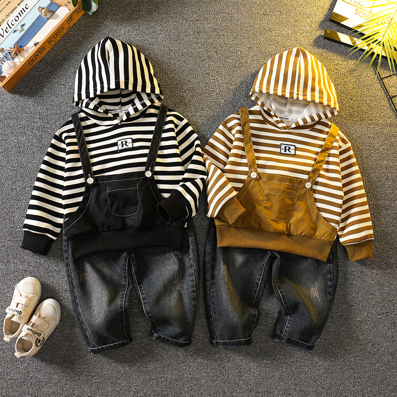 6091 traje de suéter para niños primavera y otoño 2024 nuevo estilo para niños ropa de moda estilo occidental traje de dos piezas de otoño para niños