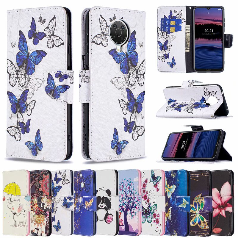 For Nokia 5.4 painted phone case LG K42 flip card leather case Sony Xperia5 protective case L4