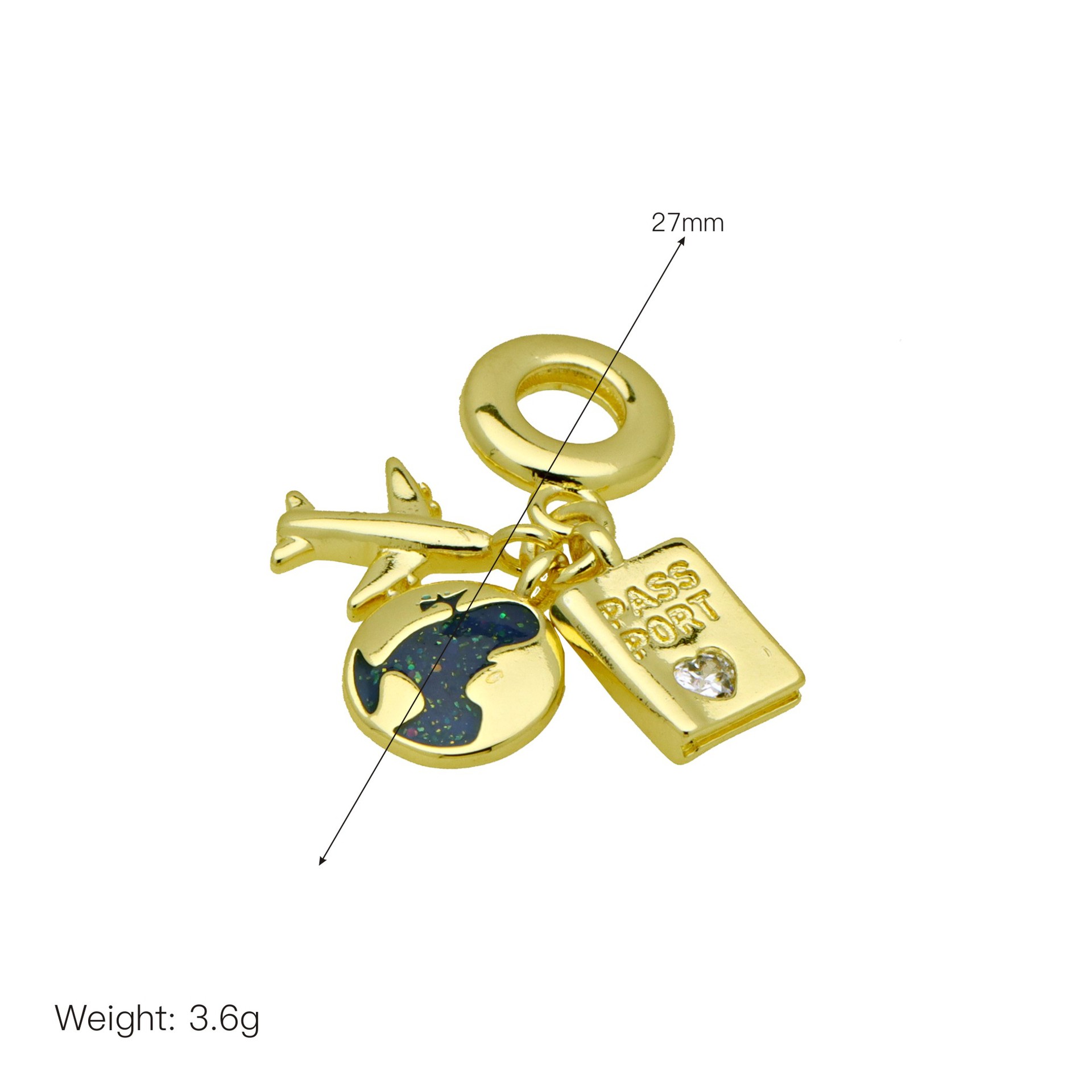1 Piece 21mm 27MM 30mm Copper Zircon 18K Gold Plated Cross Heart Shape Wings Pendant display picture 5