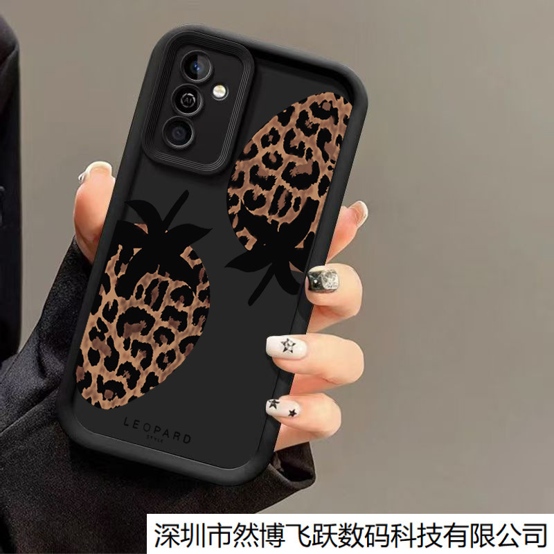 Suitable for Samsung A55 35 A53 34 Mobile Phone Case S24Ultra Strawberry Leopard Print S23Fe/Note20U Super Hot