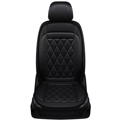 Winter car heating cushion car seat cushion electric heating cushion backrest universal new car 12V car seat cushion (Multi-function pad) - main-driver-single-seat-black