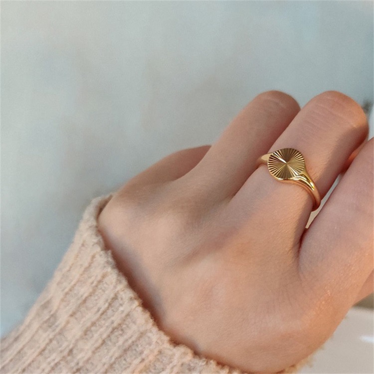 Daily Occasion PVD Coated 14K Gold Real Gold Plated Geometric Stainless Steel Fashion Waterproof Non Tarnish Rings