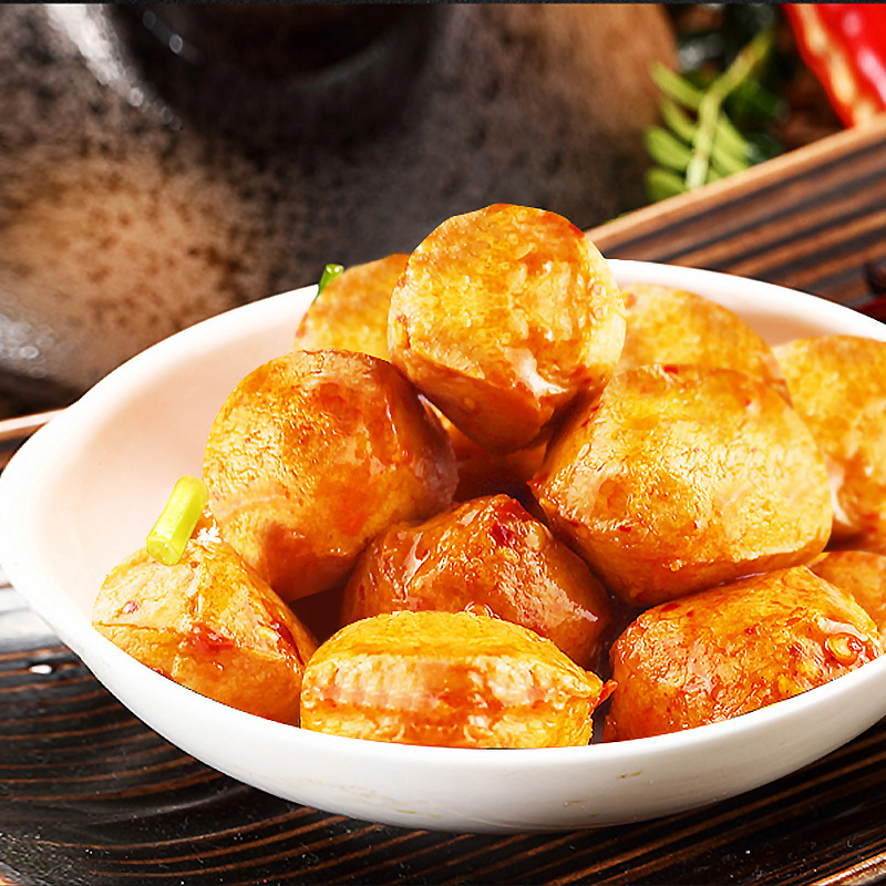 Golden Port Style Fish Balls & Fish Eggs BBQ Spicy Curry 90G Bagged Street Snack Instant Ready-to-Eat Leisure Snack