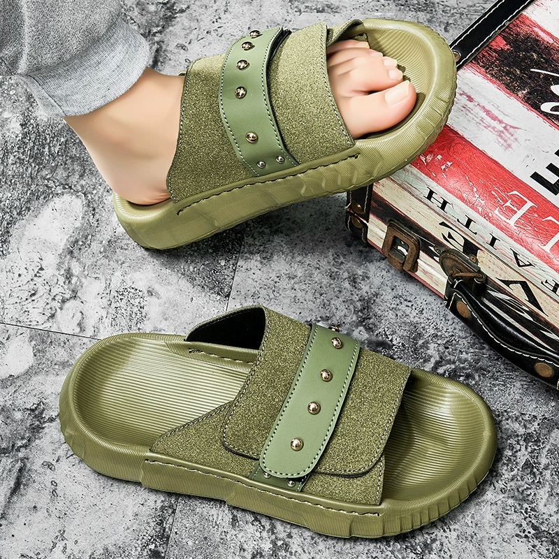 Мужские тапочки, трансграничный экспорт, новые мужские повседневные сандалии, модная уличная пляжная обувь, мужская обувь большого размера 46