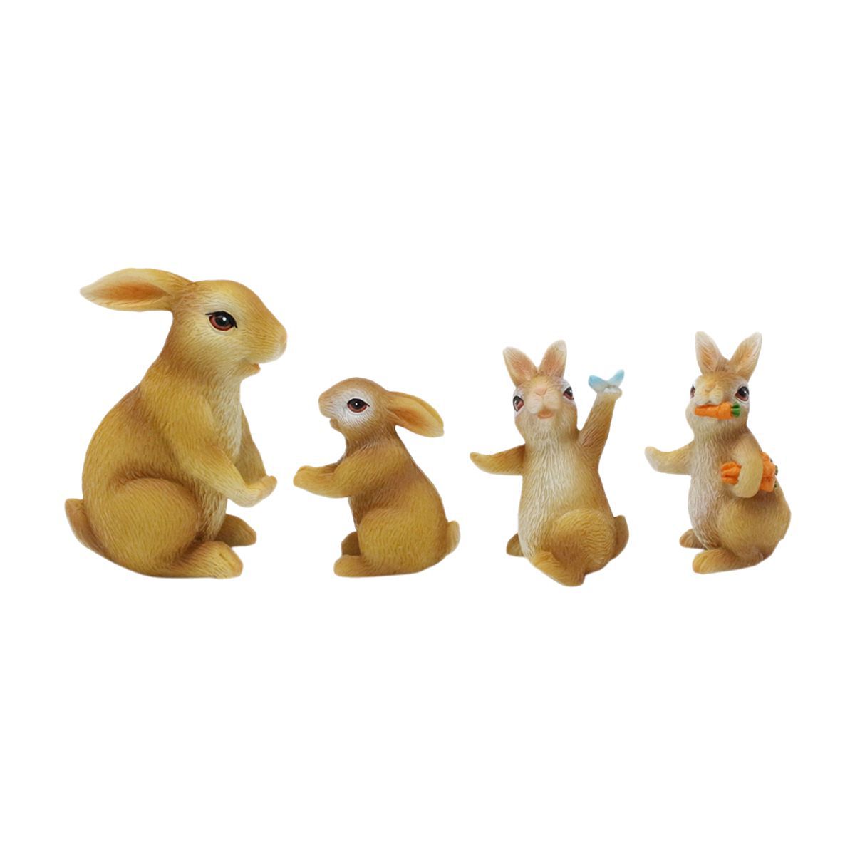   resin simulation animal bunny set four home crafts ornaments outdoor garden decoration 
