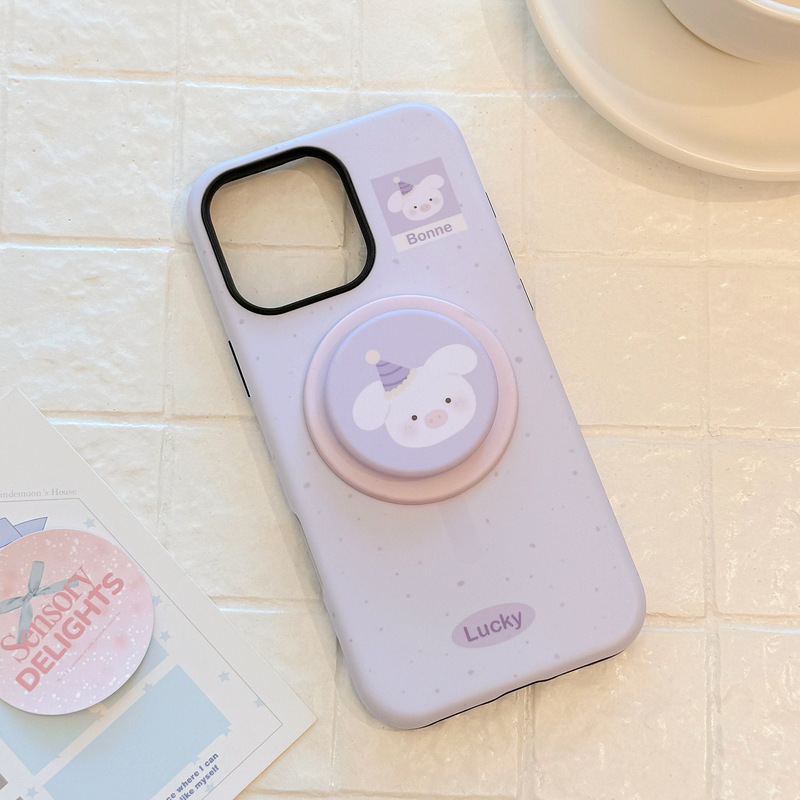 小動物磁気スタンド付きスマホケース Apple iPhone16対応 13フィルム 15promaxハードケース 14韓国風 17|undefined