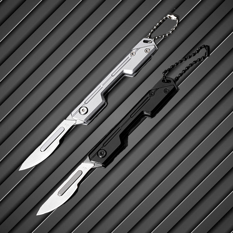 厂家直销不锈钢美工刀可替换刀片随身开快递箱小刀便携迷你雕刻刀