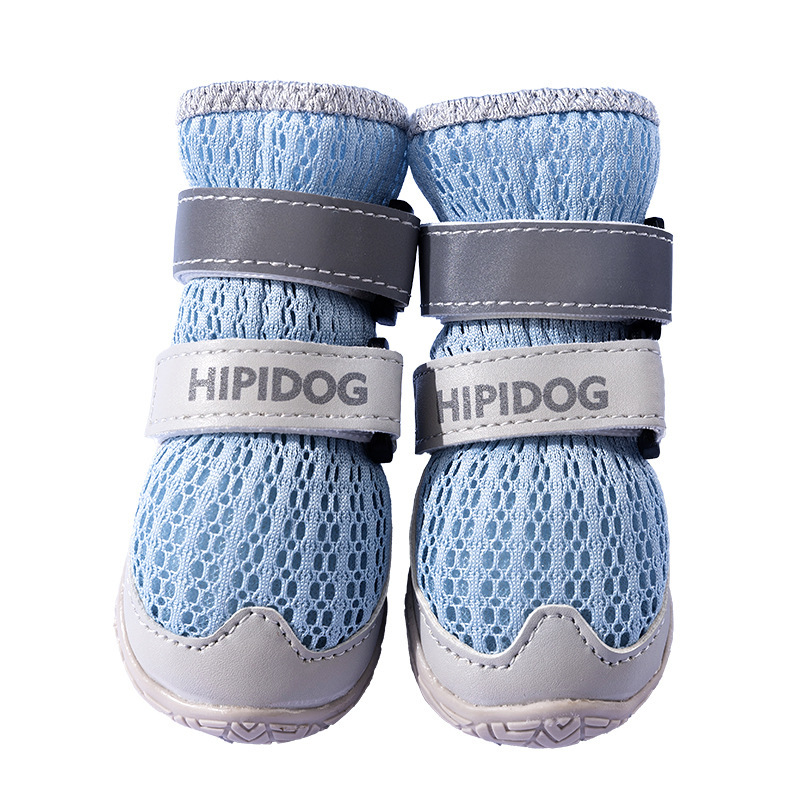 Primavera y verano zapatos de perros transpirables de alto impacto zapatos de perro grandes bordes dorados de lana de pastoreo anti-deslizante zapatos de perro al por mayor