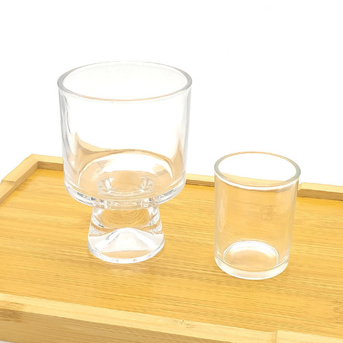 Jelly candle glass cup handmade diy aromatherapy candle mother cup snow mountain cup tall foot thickened high temperature resistant cup