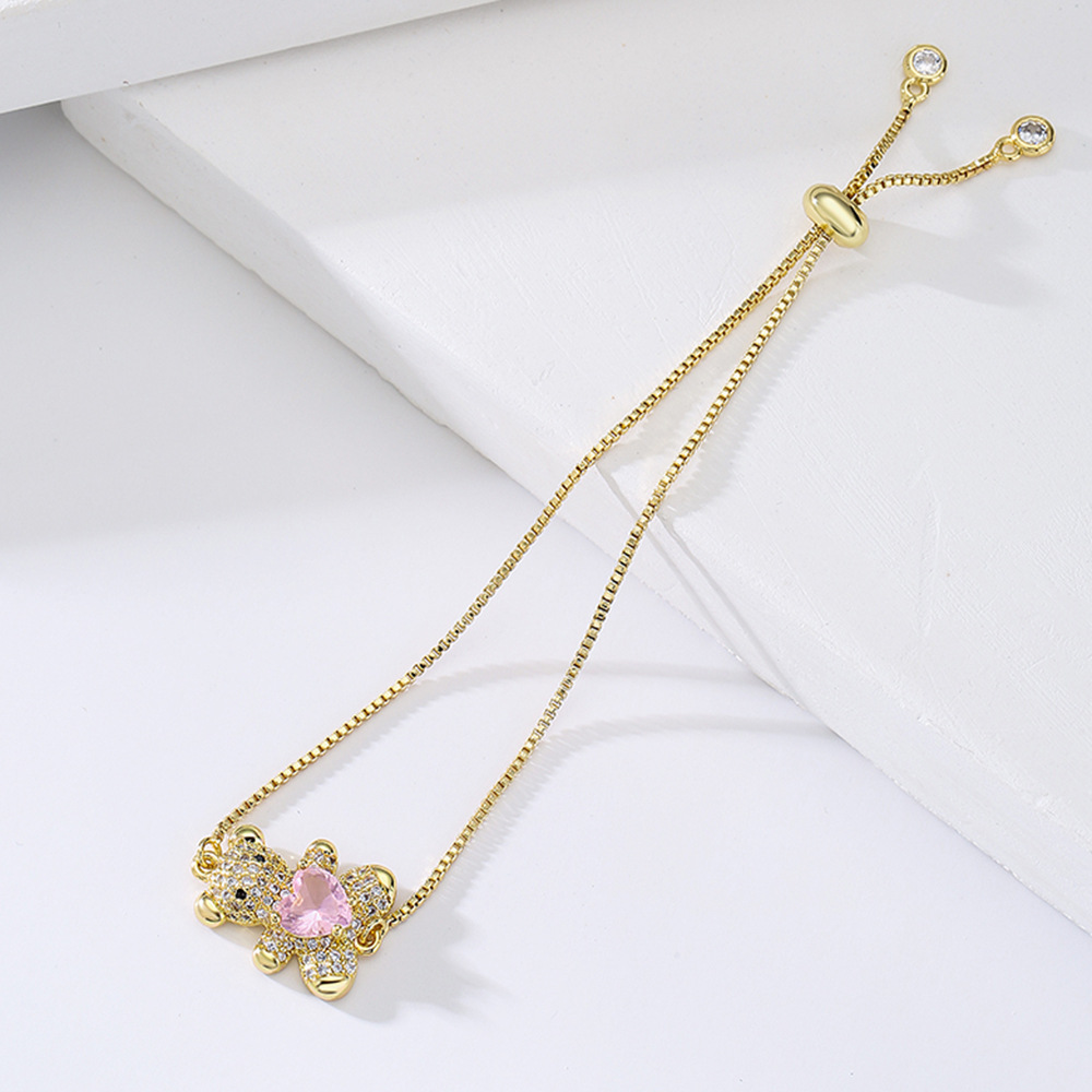 Zircon Inlay Material Bear Copper Cute Fashion Bracelets