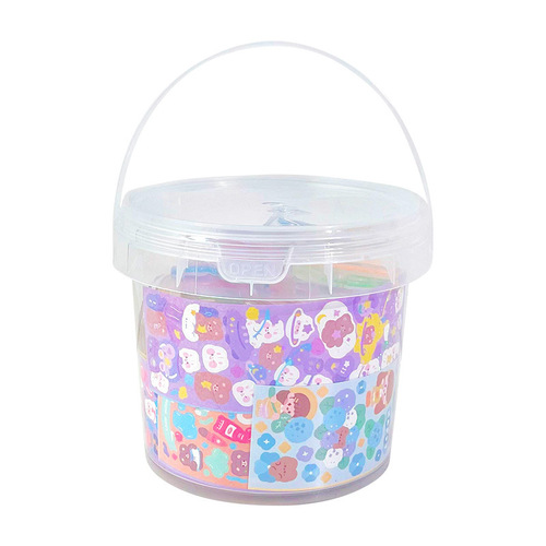 Flow Sand Gukka Set Bucket Gukka Brick Girl Children Handmade Journal Sticker Gukka Tray Set Keychain Decorative Pendant