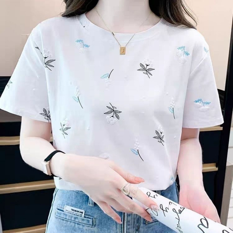 半袖 Tシャツ レディース 夏 ホワイト 2025 新しい韓国スタイル ルーズ ラウンドネック イン トレンド ハーフスリーブ インナー トップ|undefined